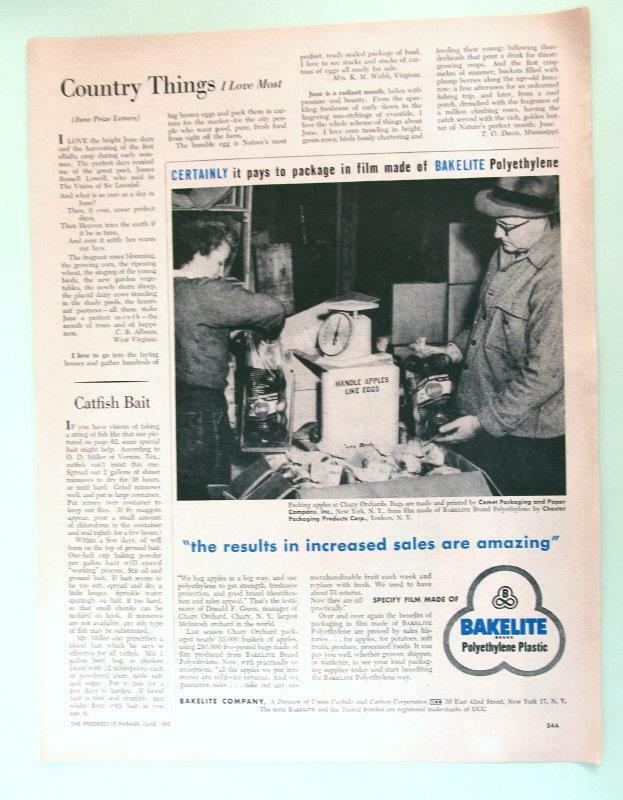 Original 1955 Bakelite Endorsed Ad features Doanld Green of Chazy New York