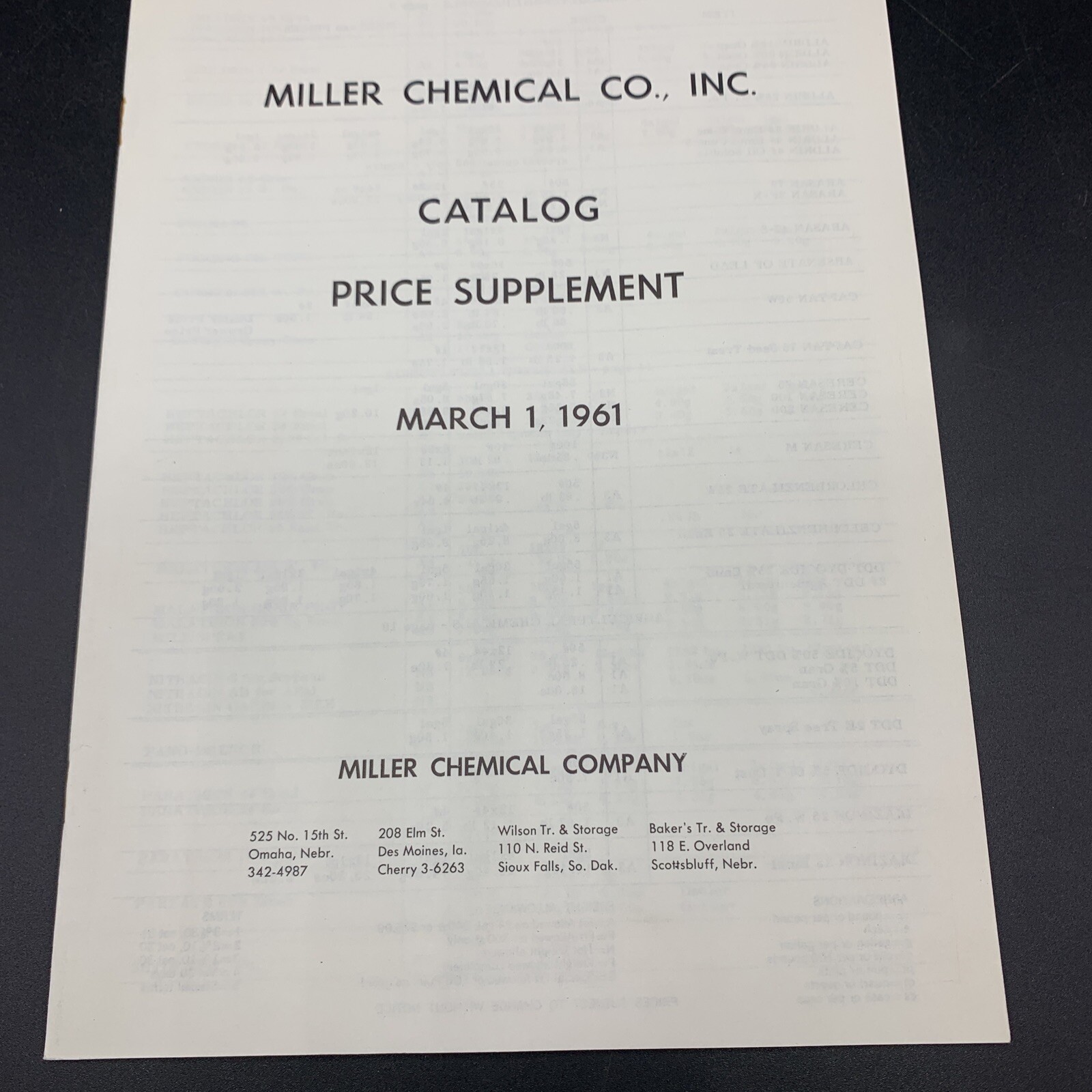 Lot 1961 Miller Chemical Co Dealer Catalog & Price List-Home/Farm/Livestock