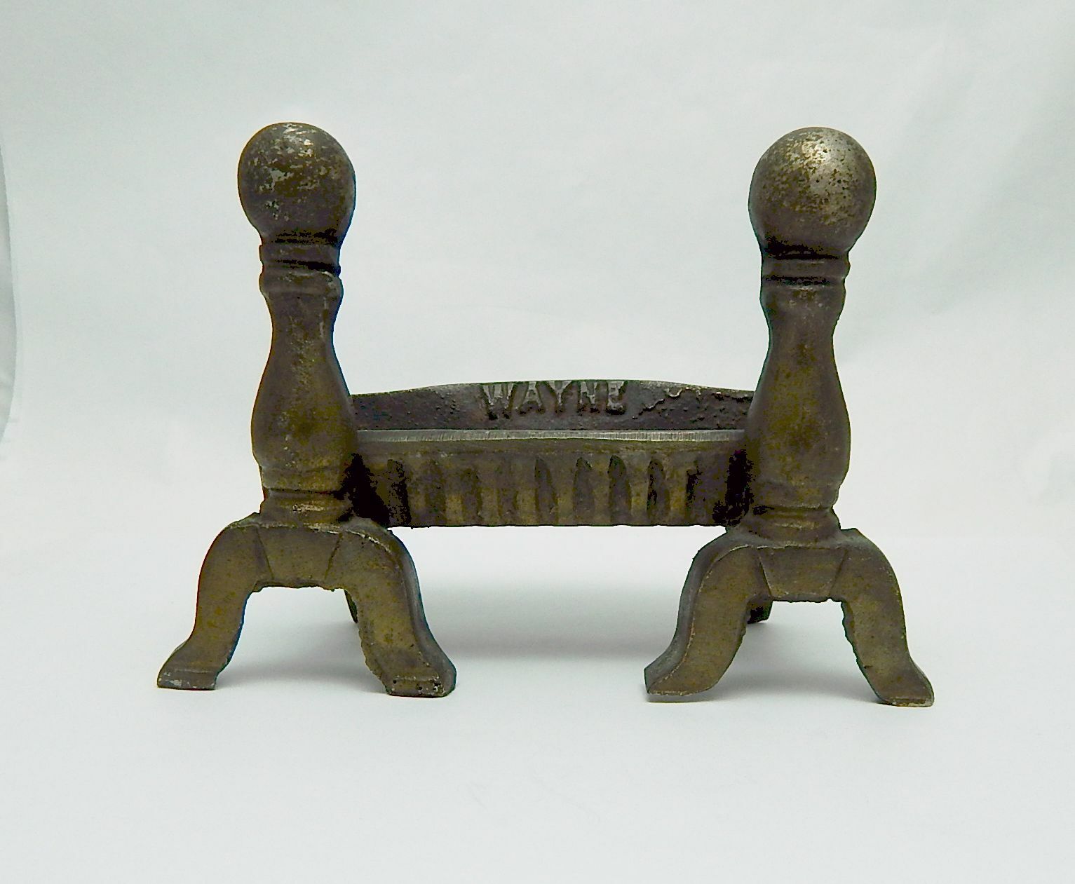 Wayne AGL Works Goldsboro NC Cast Iron Andirons Advertising Ashtray Paperweight