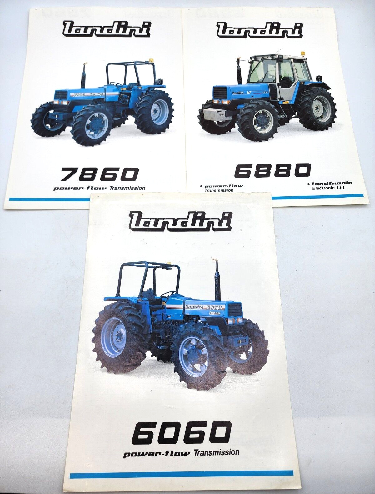 Landini Farm Tractor 6060 6880 7860 Color 2-Sided Sales Salesman Brochure