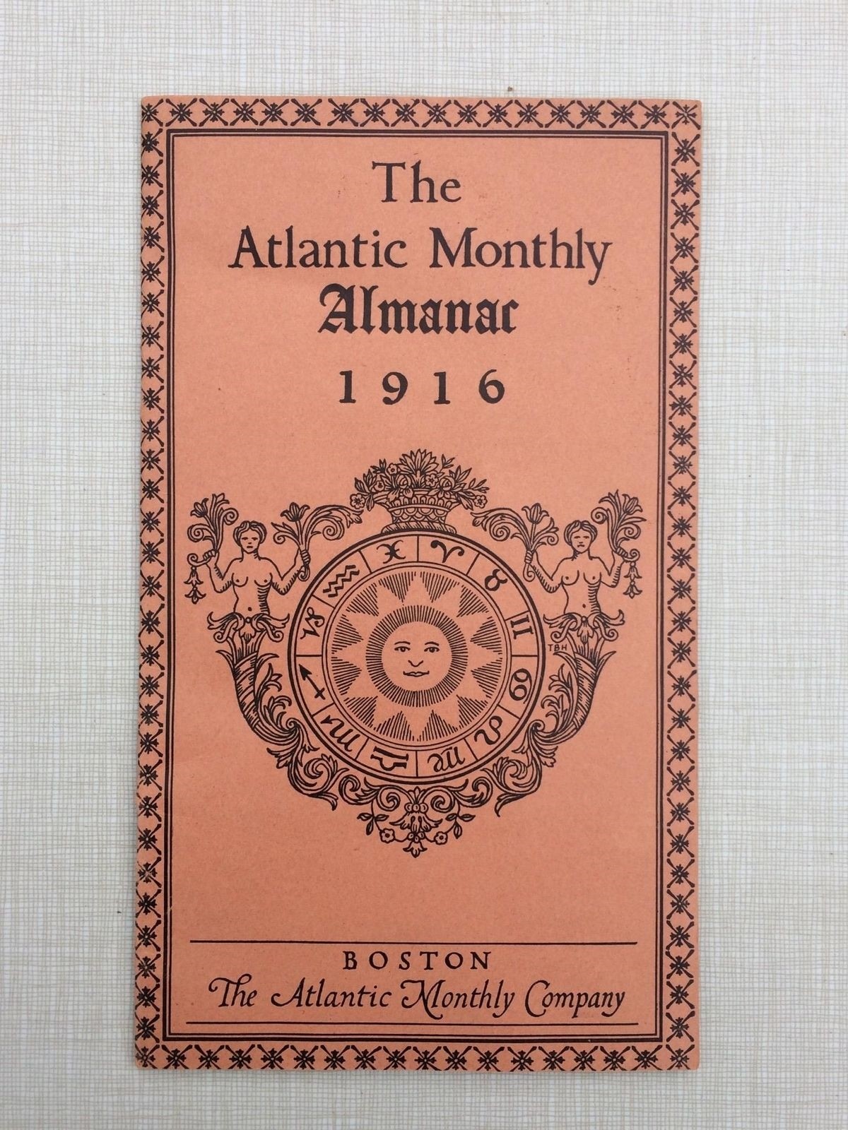 1916 THE ATLANTIC MONTHLY LITERARY ALMANAC, BOSTON MASSACHUSETTS