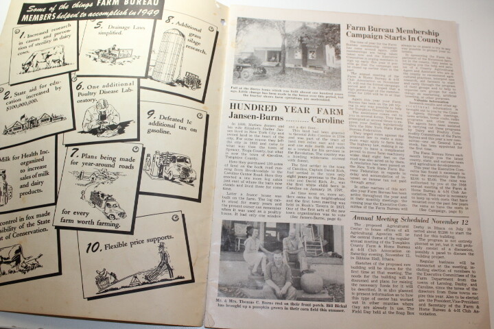 Vintage Tompkins County Ithaca New York Farm Bureau News Magazine Nov. 1949