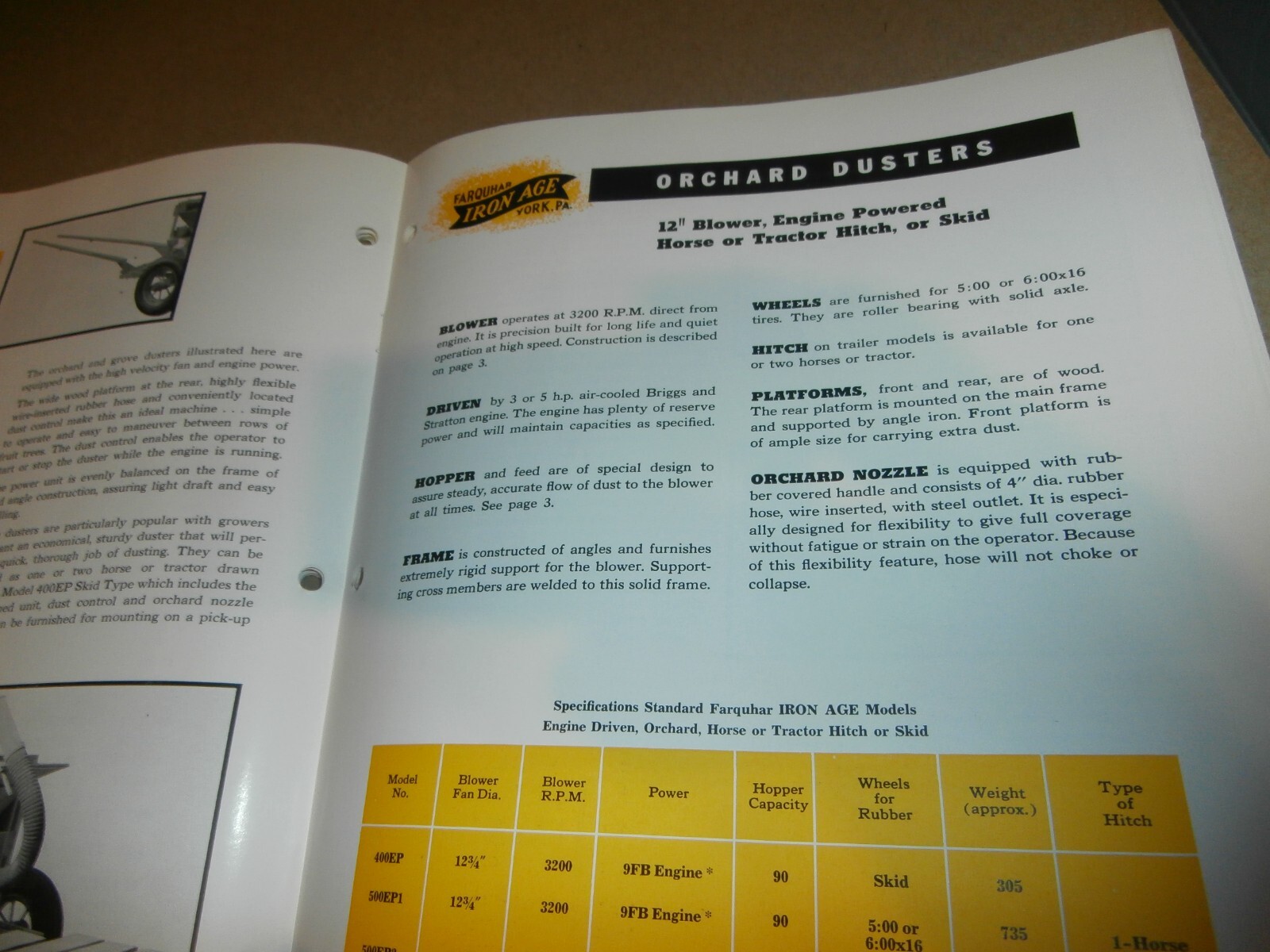 Vintage Farquhar York PA Manure Spreaders & Dusters Farm Brochures Manual