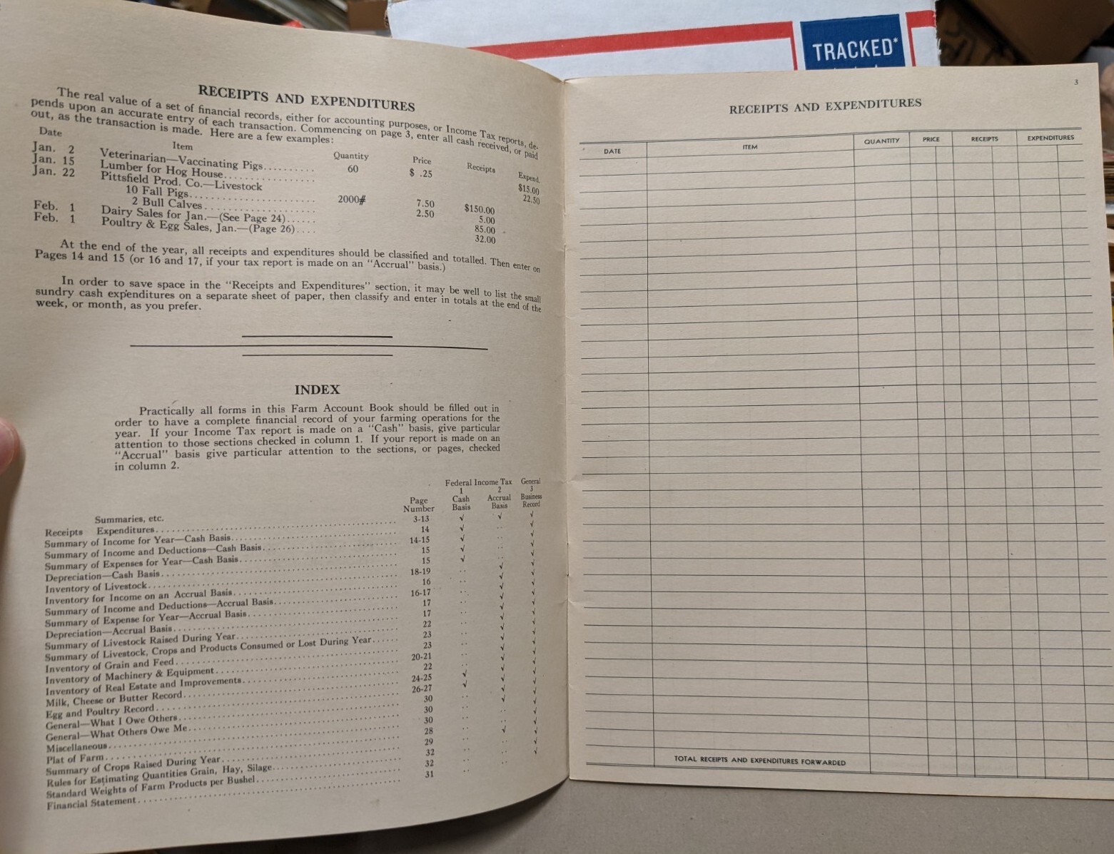 1930&rsquo;s Farm Accounting Book Keystone Steel & Wire, Steenhusen Hdw & Imp Irwin IA