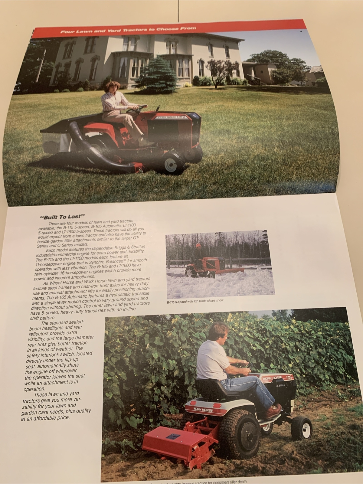Lot of 3 Original NOS Wheel Horse Lawn & Garden Tractor Brochures-1980 & 1984