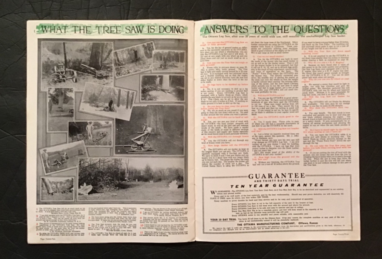 CIRCA 1920S OTTAWA SAW SALES CATALOG, OTTAWA, KANSAS