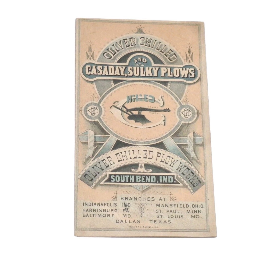 Casaday Sulky Plows South Bend IND Foldout Early Advertising Trade Card Booklet
