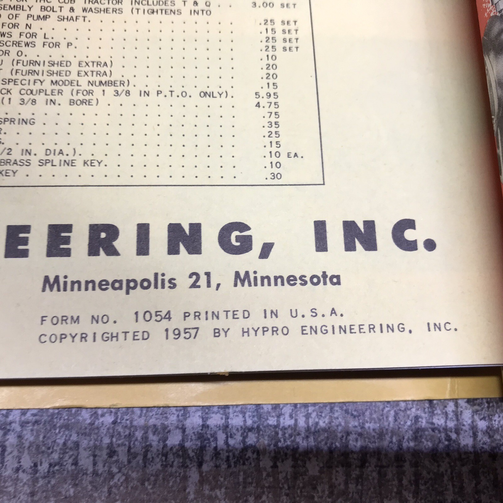 Vintage HYPRO Pumps Dealer Catalog Sales Flyer Specs Book Printed In USA 1957