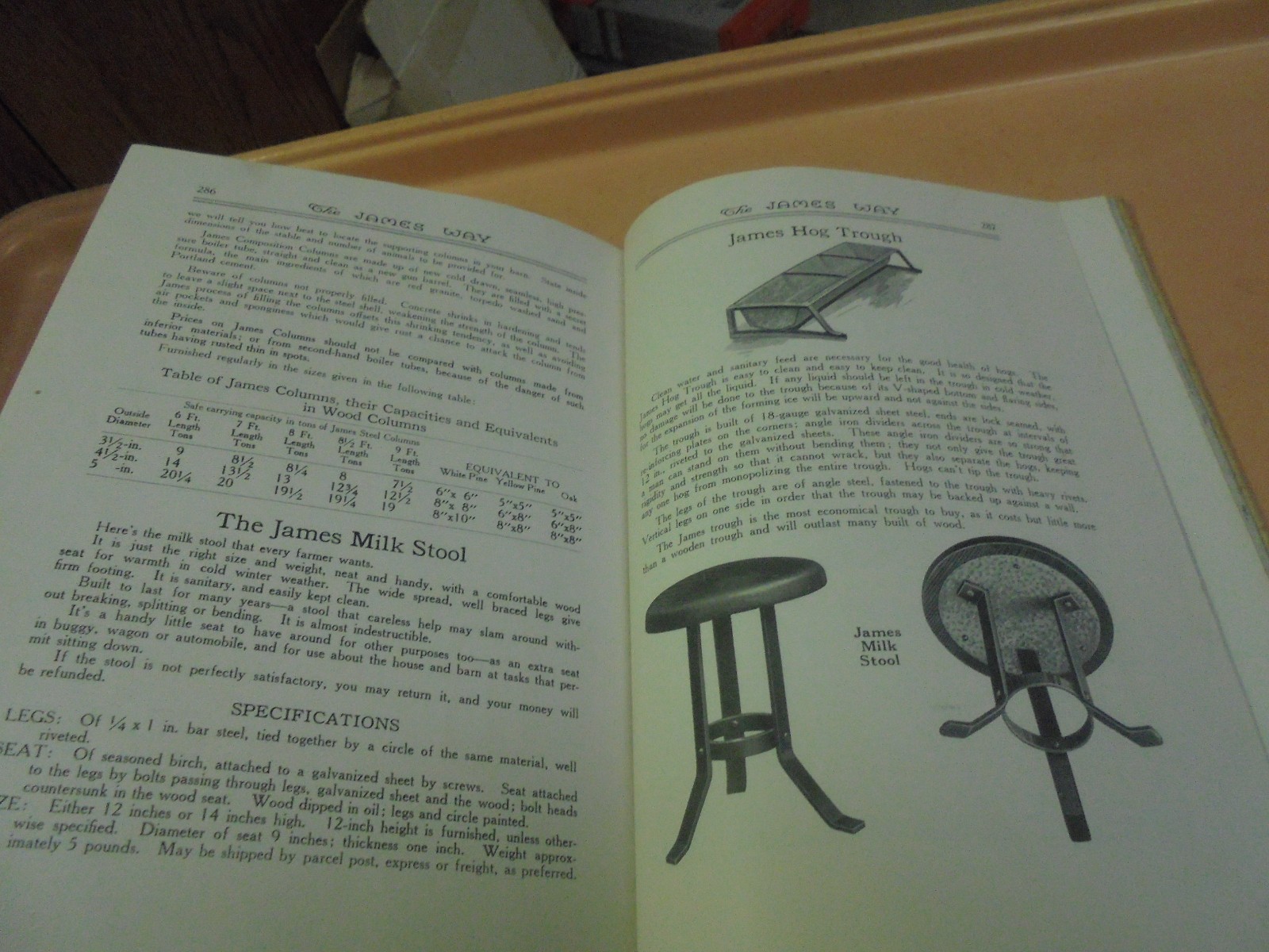 Vintage 1916 The James Way Hard Covered Book Catalog Barns Dairy with price list