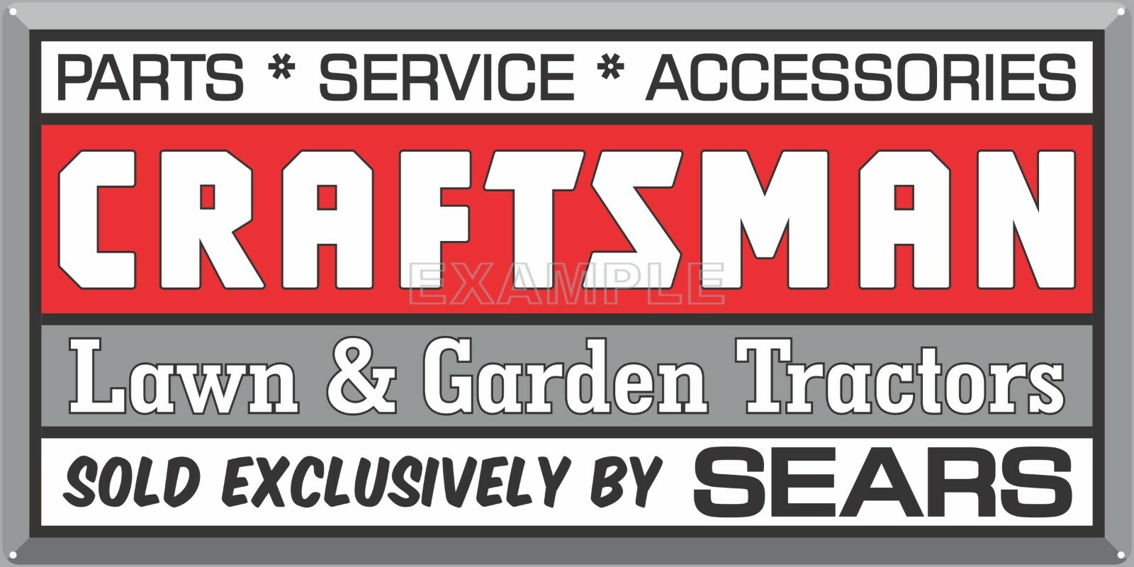 SEARS CRAFTSMAN LAWN GARDEN TRACTOR VINTAGE SIGN REMAKE ALUMINUM SIZE OPTIONS
