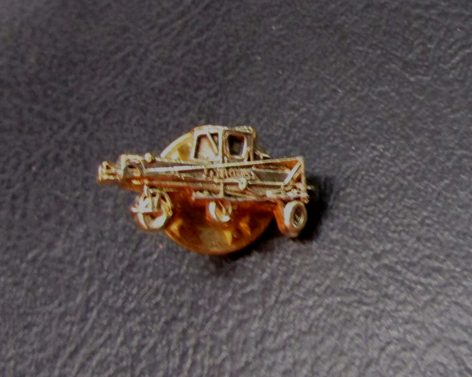 Vintage Spray Coup Agriculture Farm Self Propelled Sprayer Gold Pinback Hat Pin