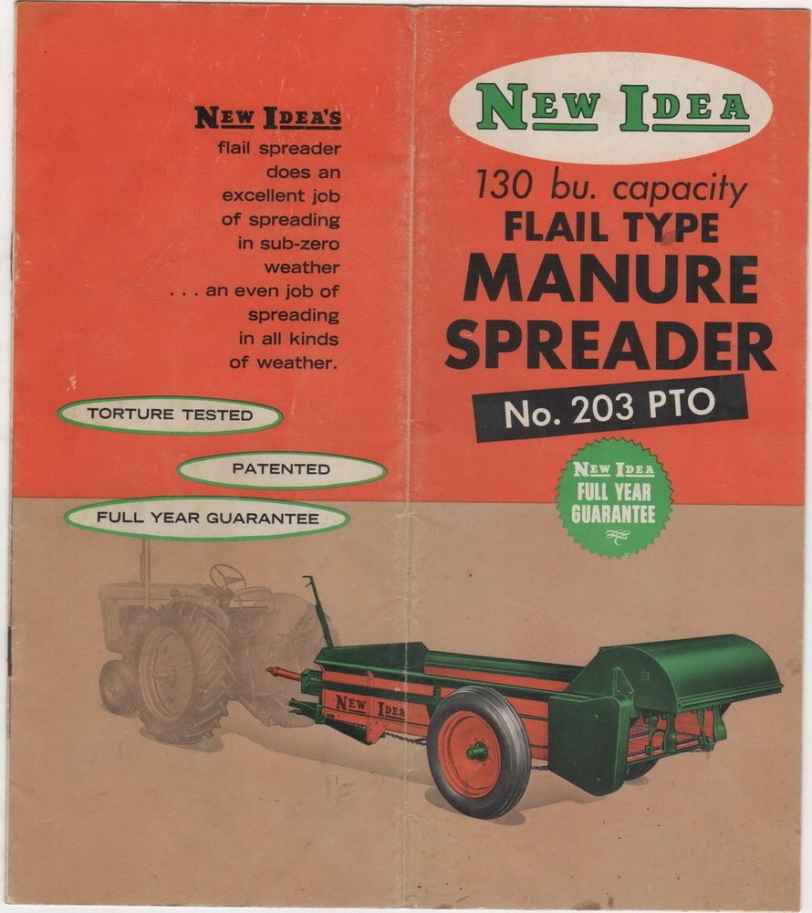 New Idea Flail Type Manure Spreader No 203 PTO, 1950&rsquo;s