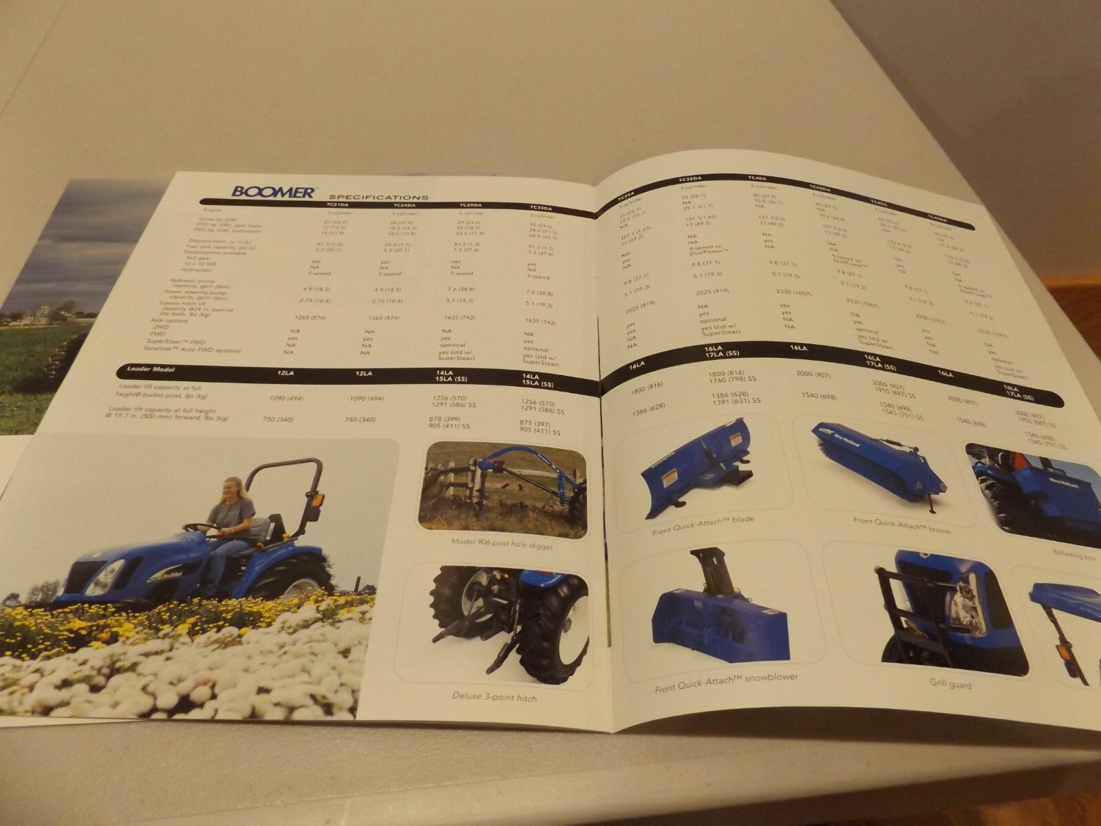 2-pc. NEW HOLLAND BOOMER UTILITY & COMPACT TRACTORS, LIT # NH1050336, NH1050349