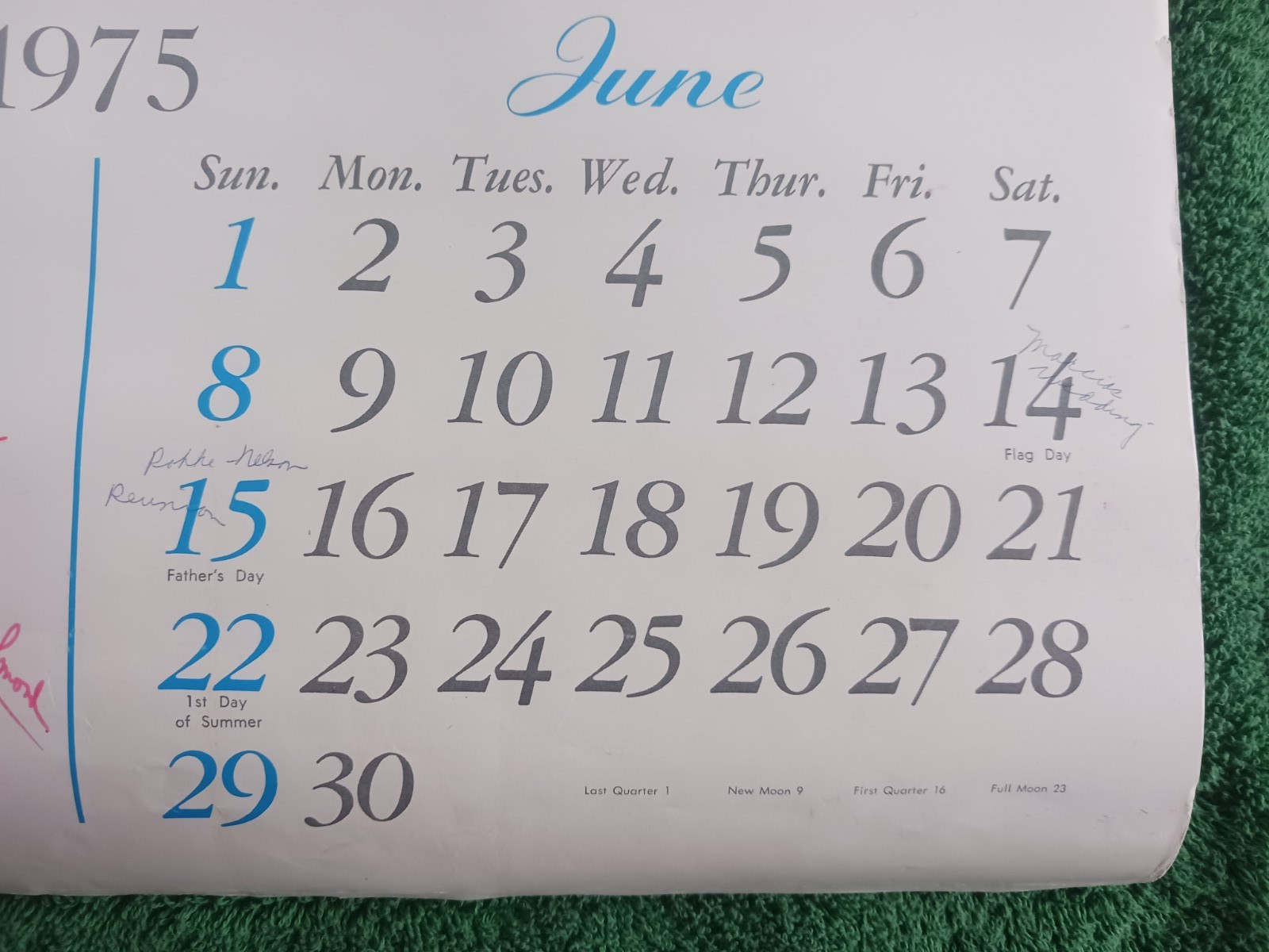Western Iowa Pork Company Harlan Iowa Partial Calendar 1975