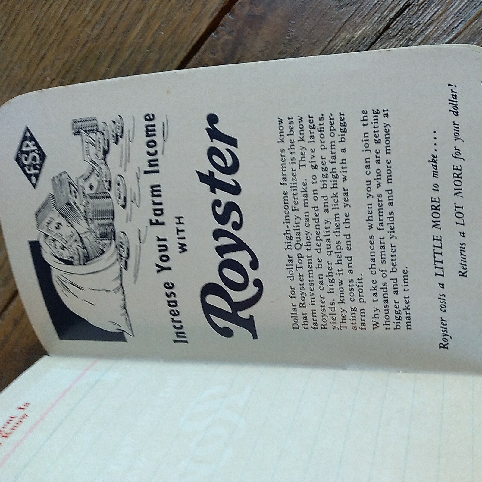 1959 F.S.R. Royster pocket guide The Quality Name In Plant Food VTG 50&rsquo;s
