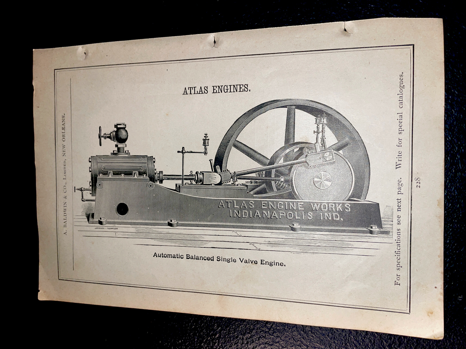 1891 Baldwin – Atlas Engine Works – Farm Advertising – Indianapolis New Orleans