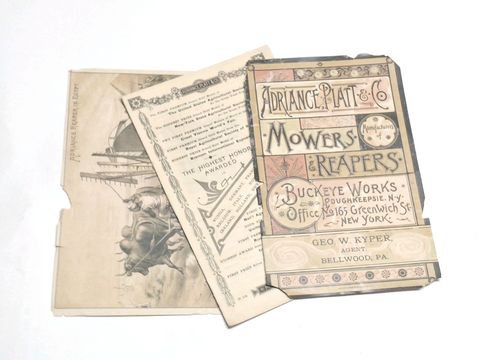 Adriance Platt & Co Harvesting Machinery Farm Book Catalogs Poughkeepsie NY 1900