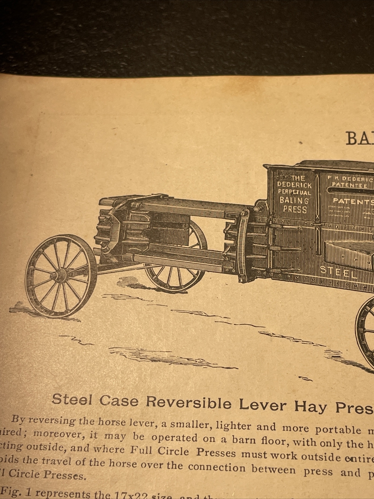 1891 Baldwin – Dederick Bailing Presses – Farm Advertising- New Orleans