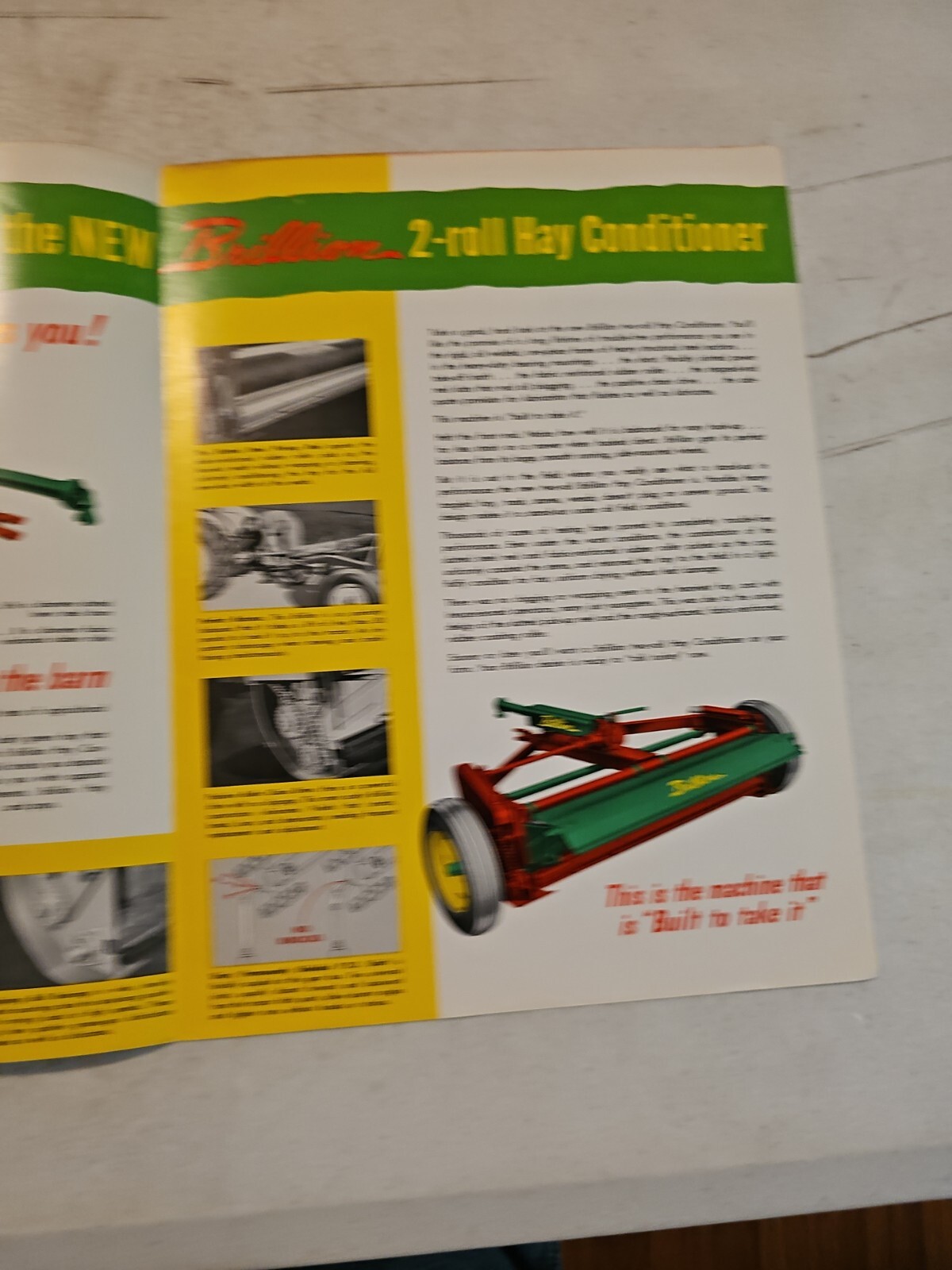 Vintage Brillion 2 Roll Hay Conditioner Advertising Folding Sales Brochure