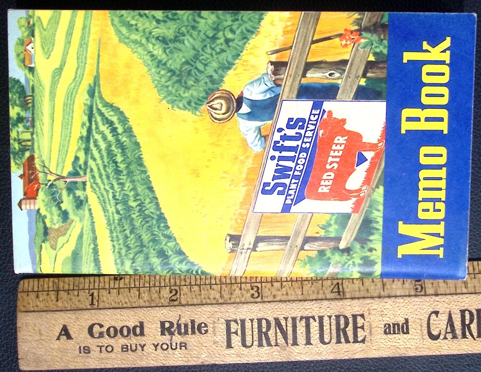 Swift’s Plant Food Service Red Steer Memo Pocket Book Vintage Agriculture 1950s
