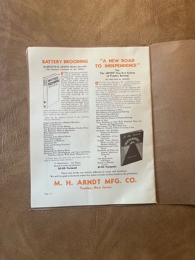 Arndt New Era System of Profitable Poultry Raising Catalog « She Will Lay » 1935