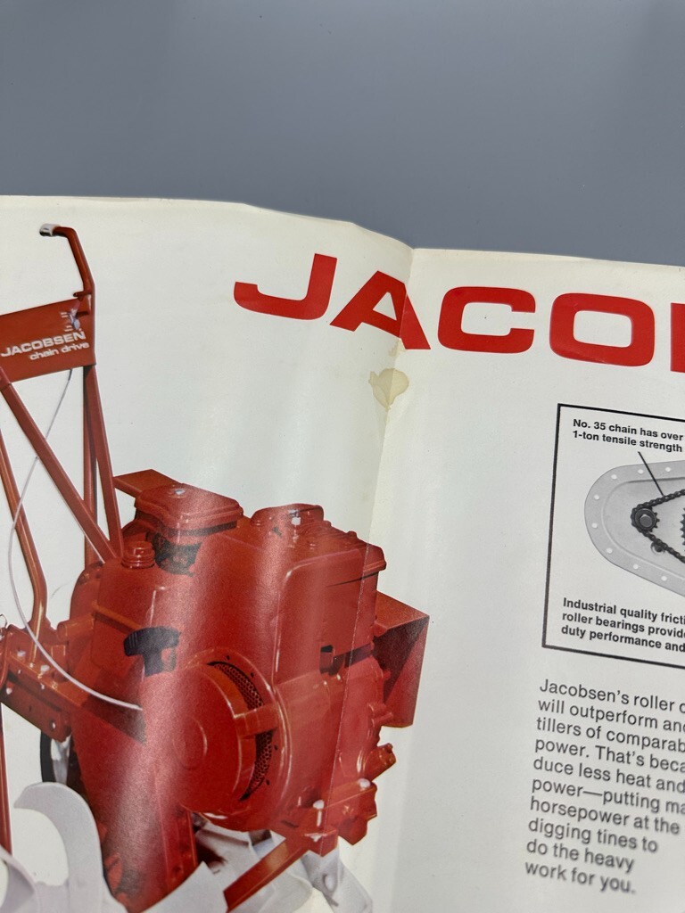 1970s JACOBSEN TILLER Lawn Care BRIGGS & STRATTON Advertising Vintage Brochure
