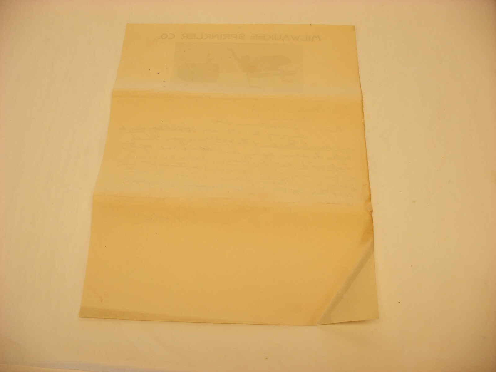 Antique Vtg 1900 Milwaukee Sprinkler Co. Milwaukee WI Letter Head