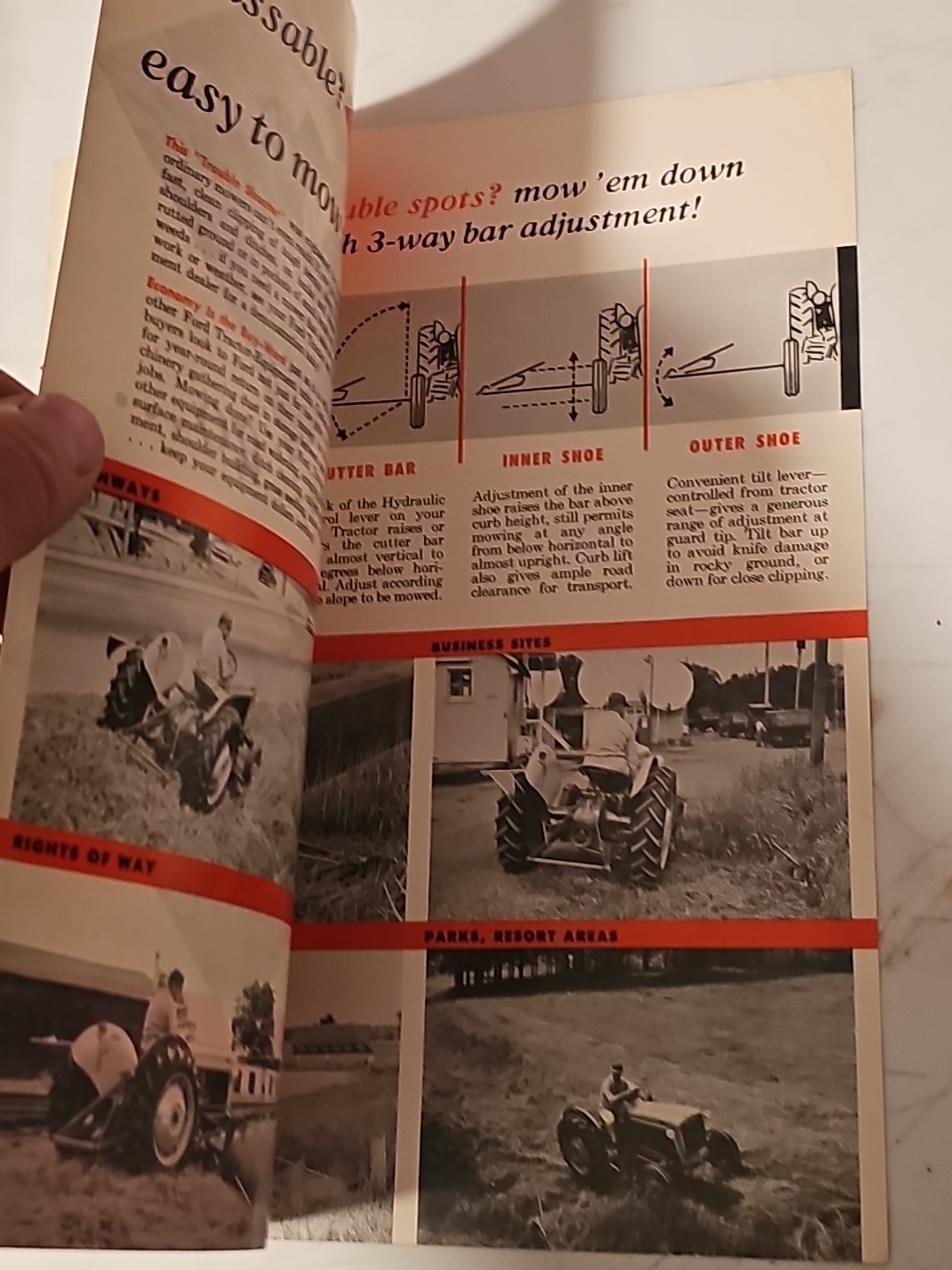 Vintage Dearborn Side Mounted Mowers 1956 Brochure Foldout (B)