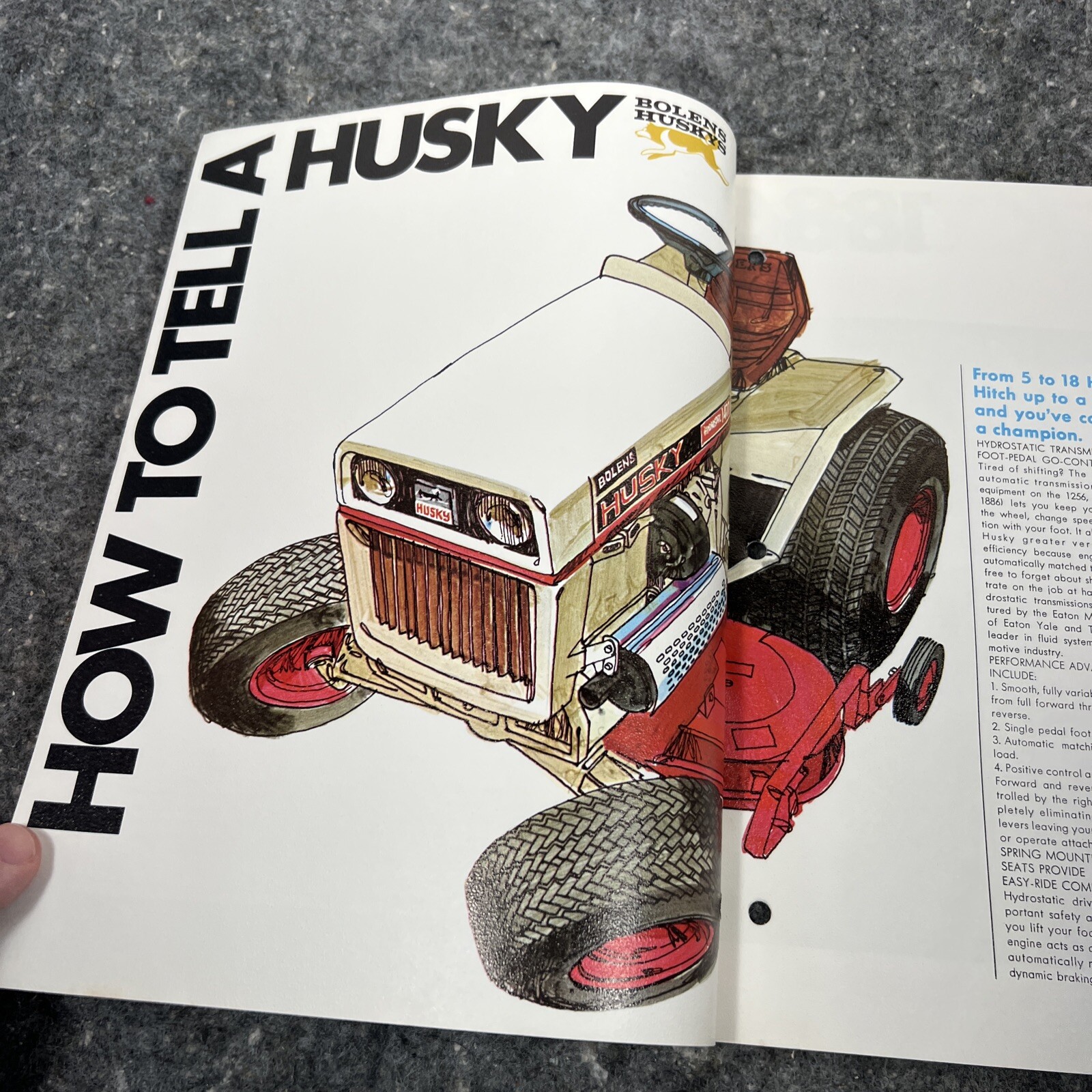 Bolens Husky Big Tractor Full Color Brochure 1886 1477 1476 1256 1054 853 813