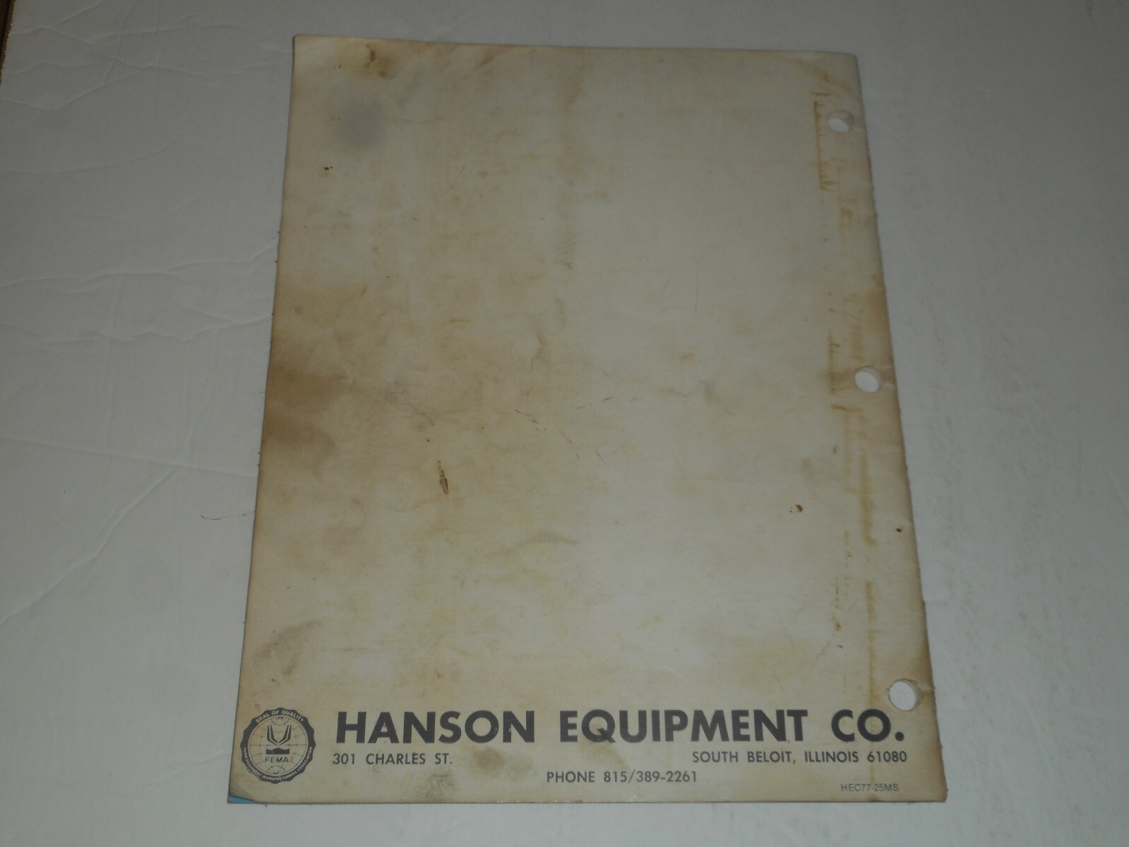 HANSON SPRAYERS 1977 Catalog Farm Equipment Salesman Brochure South Beloit IL
