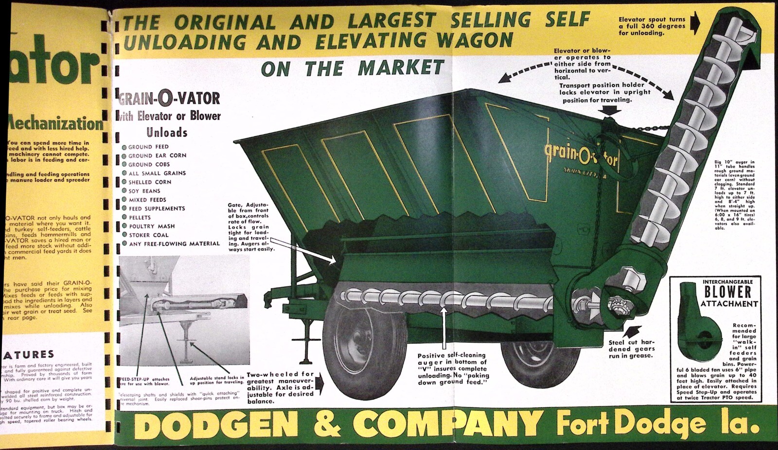 1957 North American Grain O Vator Hauls Unloads Elevates Mixes Dealer Brochure