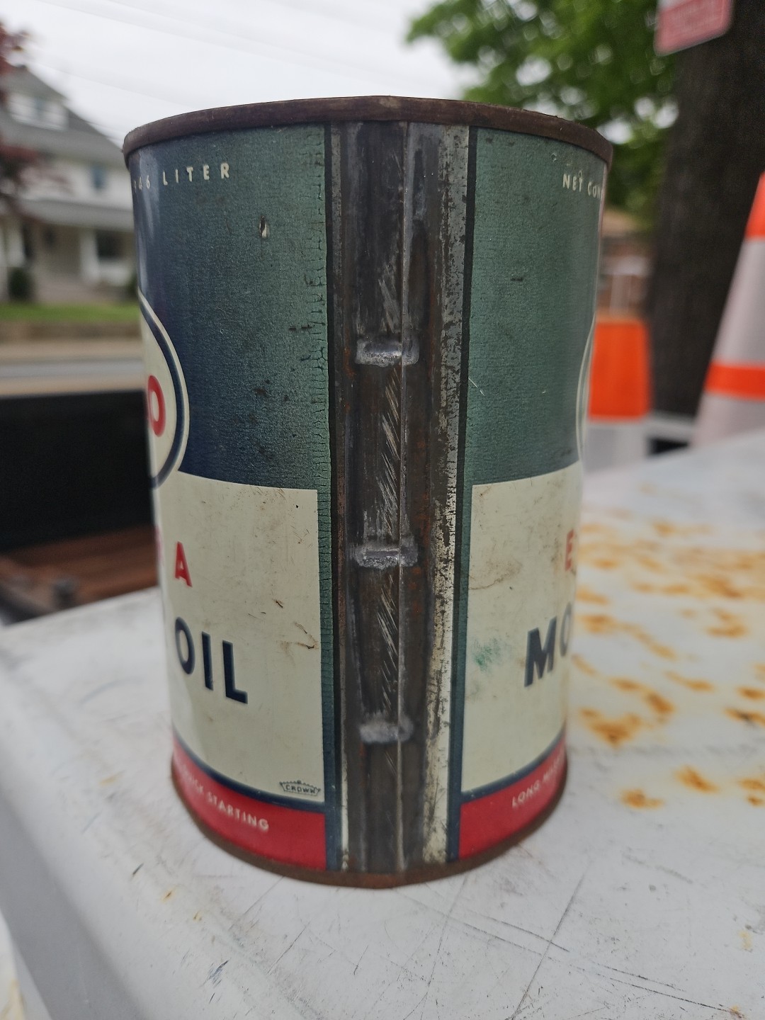1 ESSO TOP CUT OPEN EMPTY Vintage Metal Can