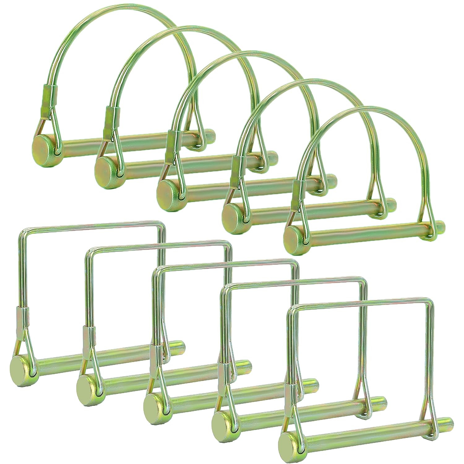 10 Pcs Gold Pto Shaft Locking Pin 1/4” X 2-3/4&Prime; Hitch Pin Trailer Pin –Safety Co