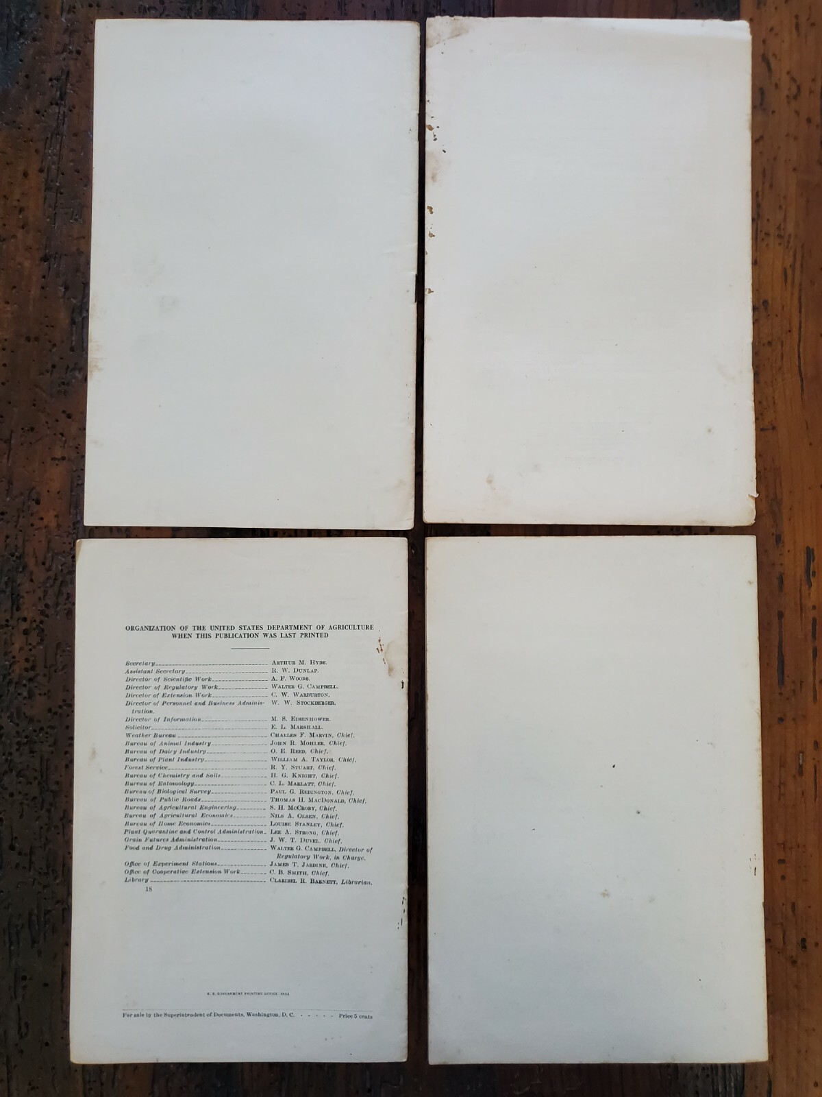 US Vintage Department of Agriculture Farmers Bulletin Lot of 4 Different (DA6)