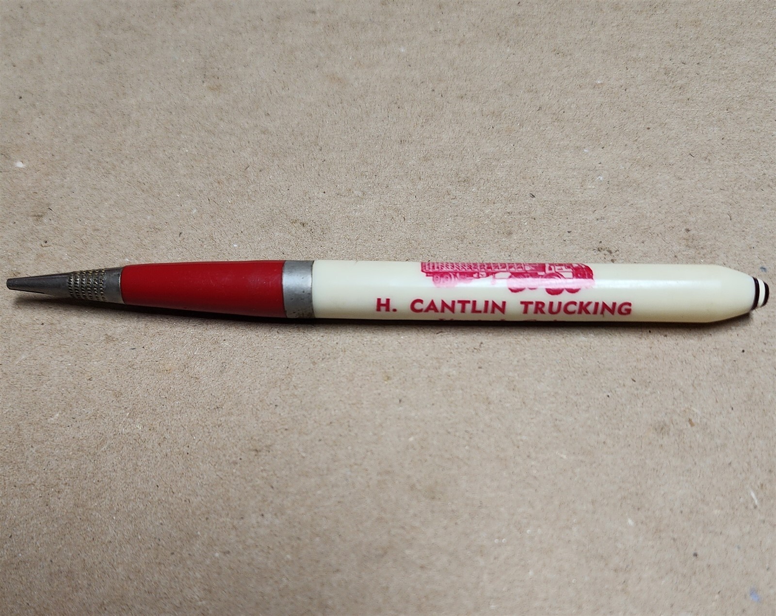 VINTAGE H. CANTLIN TRUCKING MECHANICAL PENCIL LIVESTOCK GRAIN EARLVILLE ILLINOIS