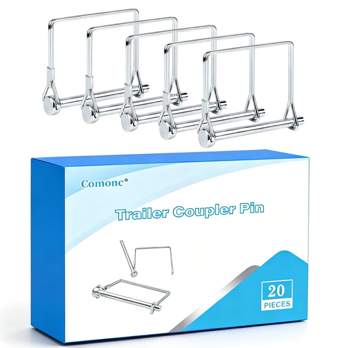 10 PCS Square Pto Pin Shaft Locking Pin 1/4 pin Hitch pin Wire Lock Pin