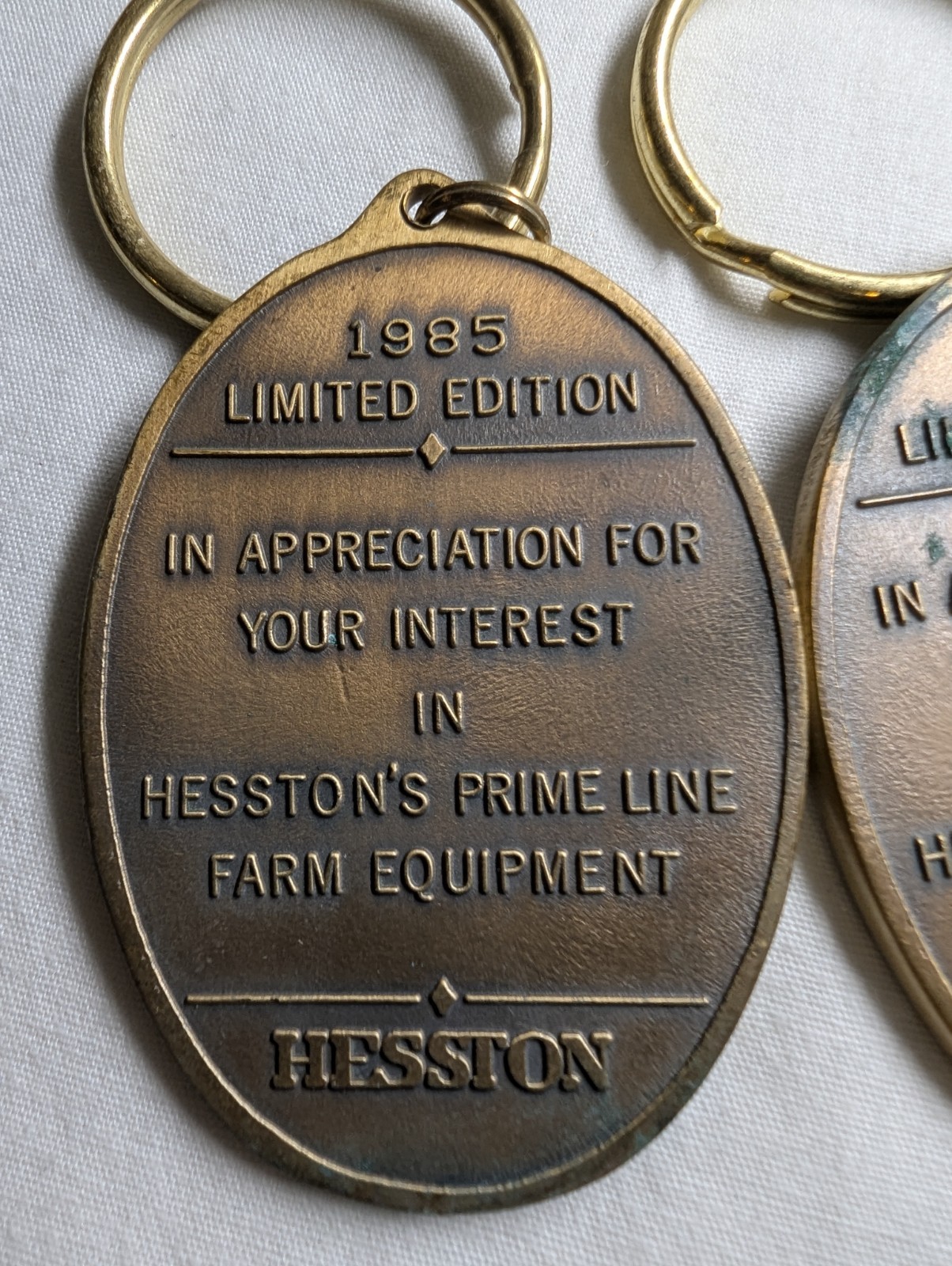 Lot of 4 Vintage 1985 Hesston The Prime Line Keychains Limited Edition Combine
