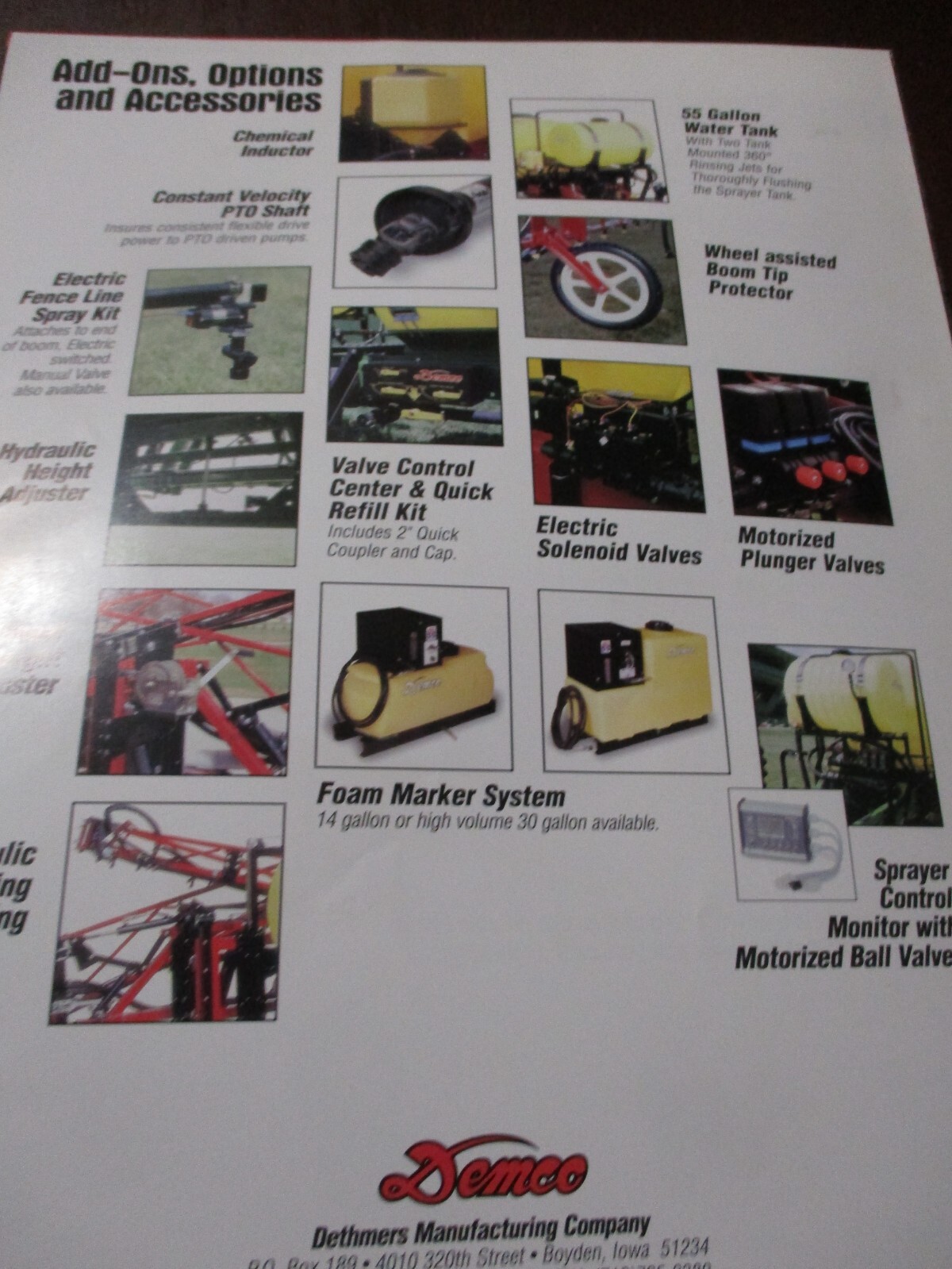 Demco Sprayers Sales/Specifications Brochures, 4 items, 1992, -1995