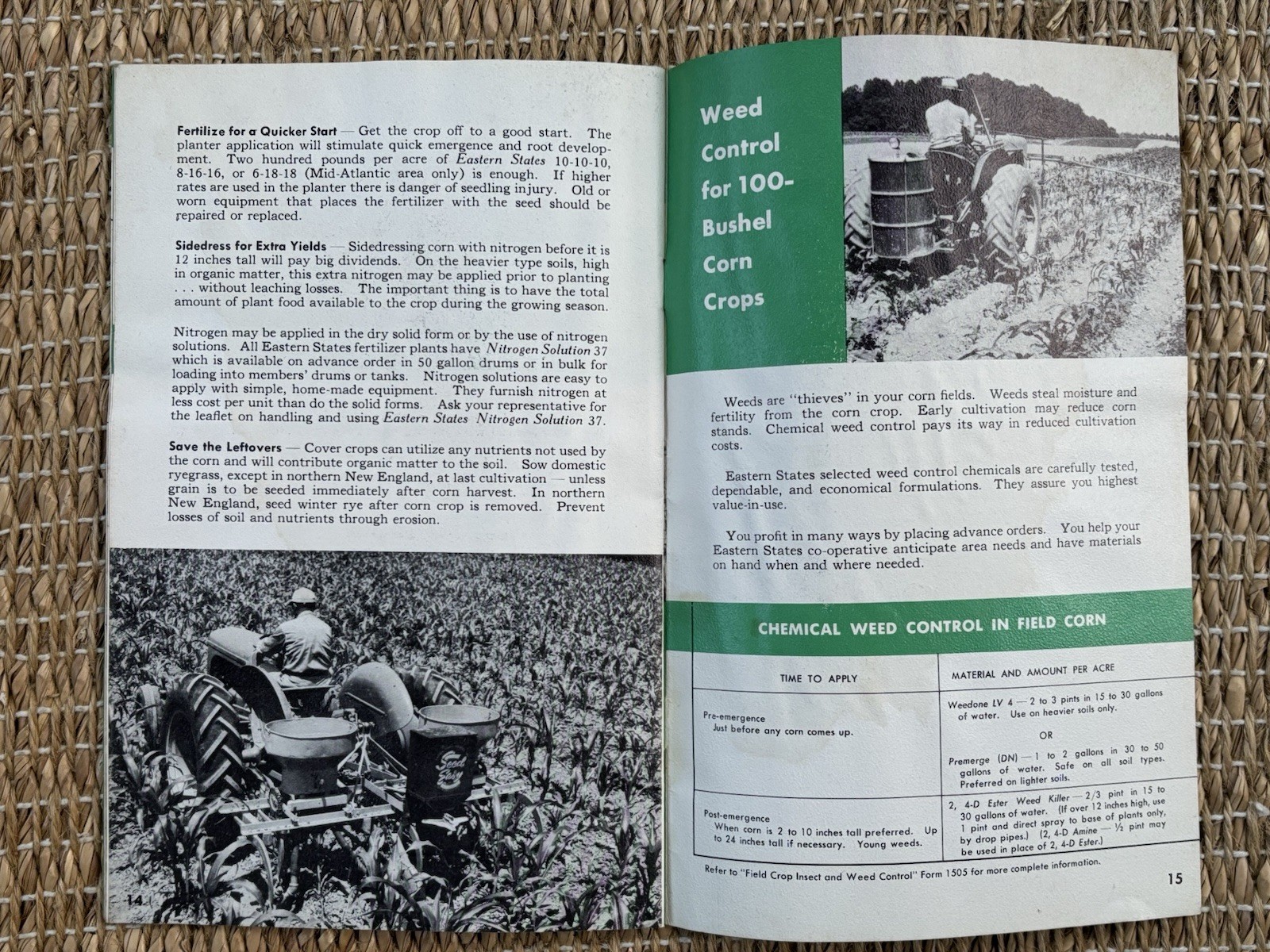 Vintage 1956 Eastern States Cooperative Brochure Corn Crops Ephemera