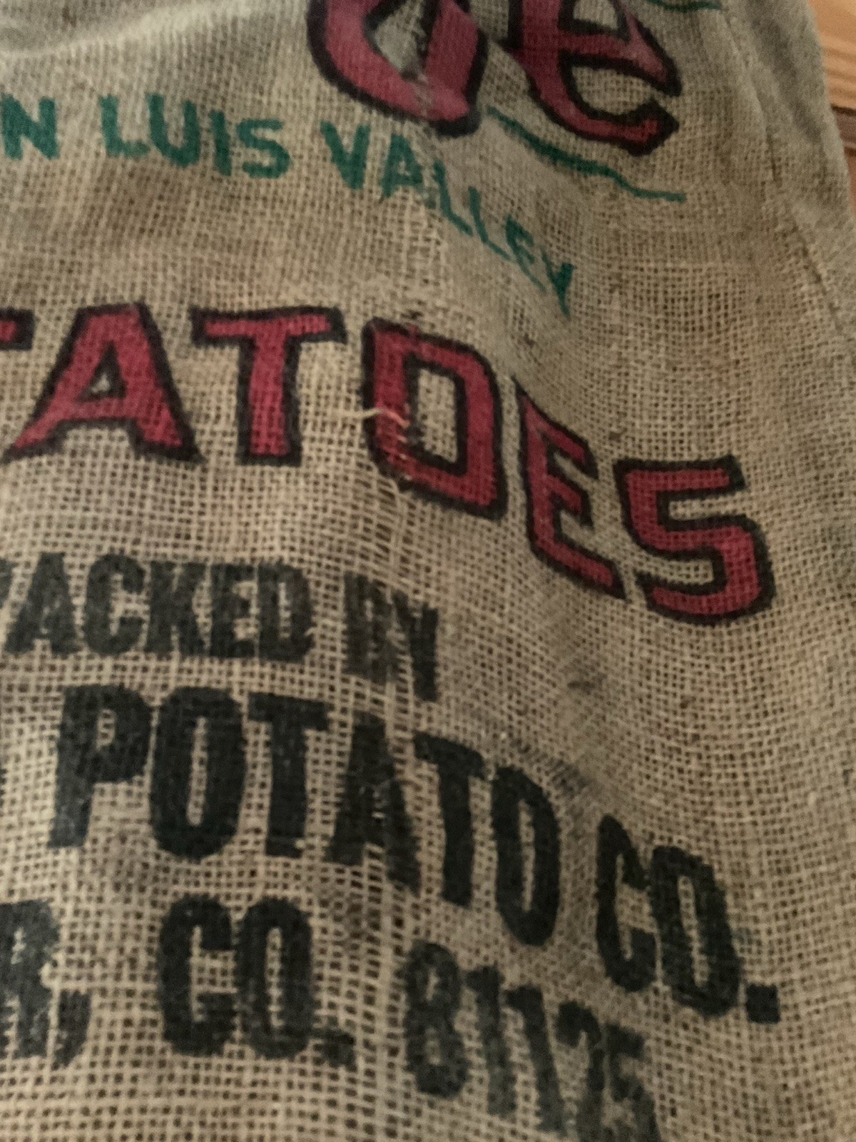 vintage Le Je Burlap Potato Sack 50 Lb Size Canon Potato Co