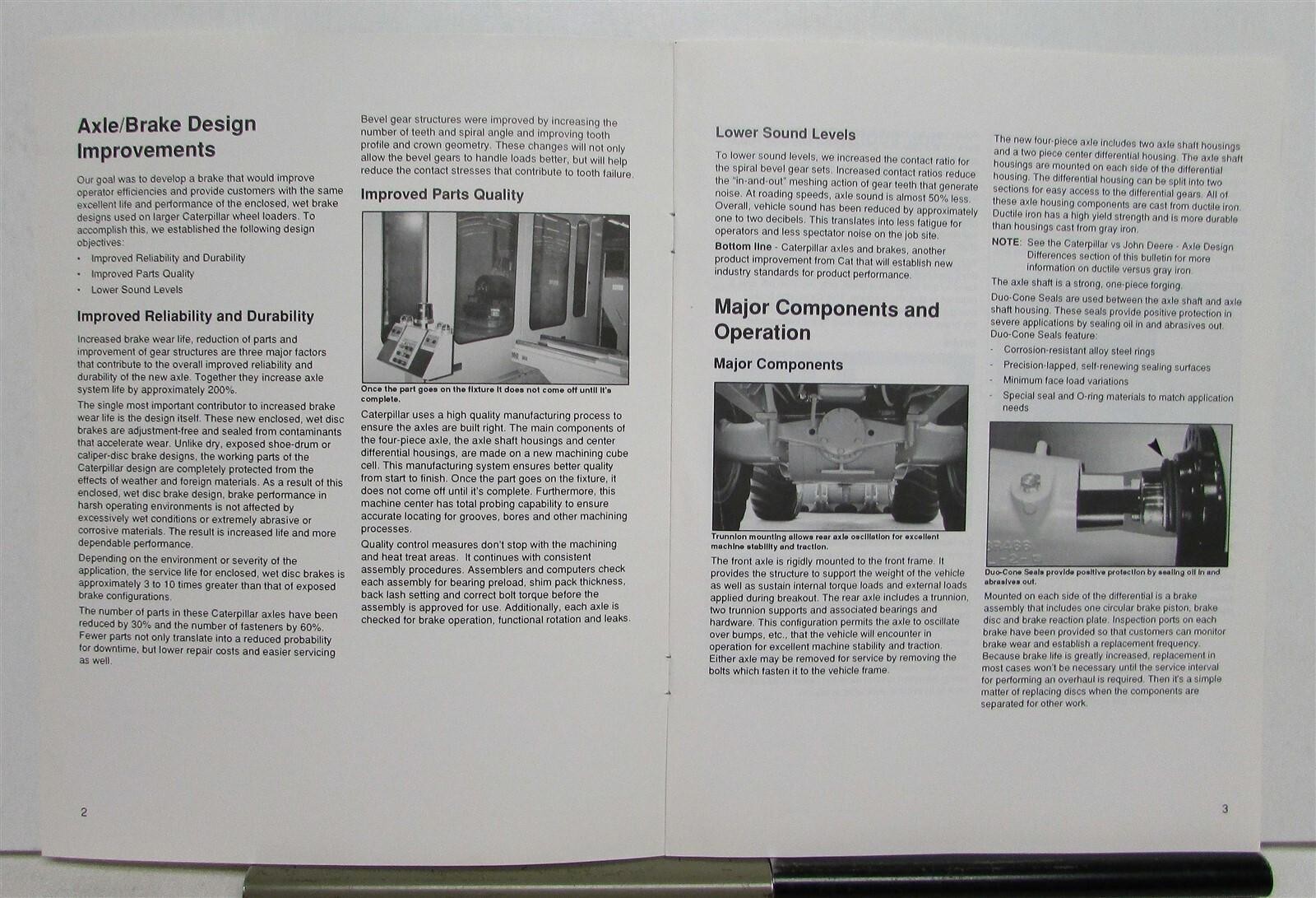 1992 Caterpillar Four Piece Axle Construction Specs Product Training Bulletin