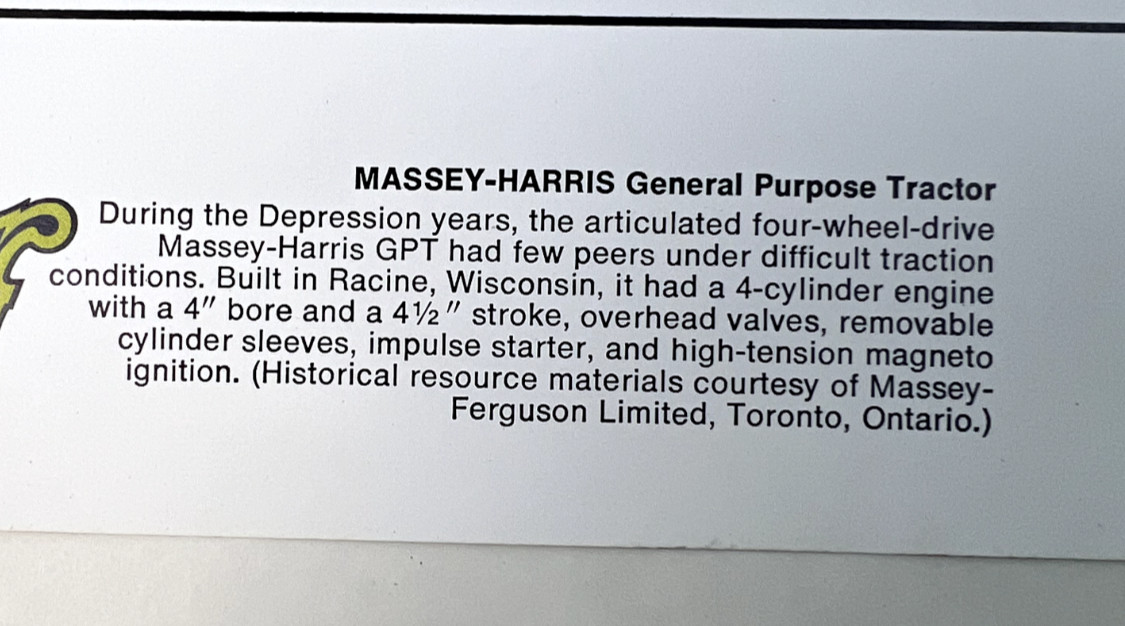 Vintage Ortho Fertilizer Collector Series Massey-Harris GP Tractor Print No. 4