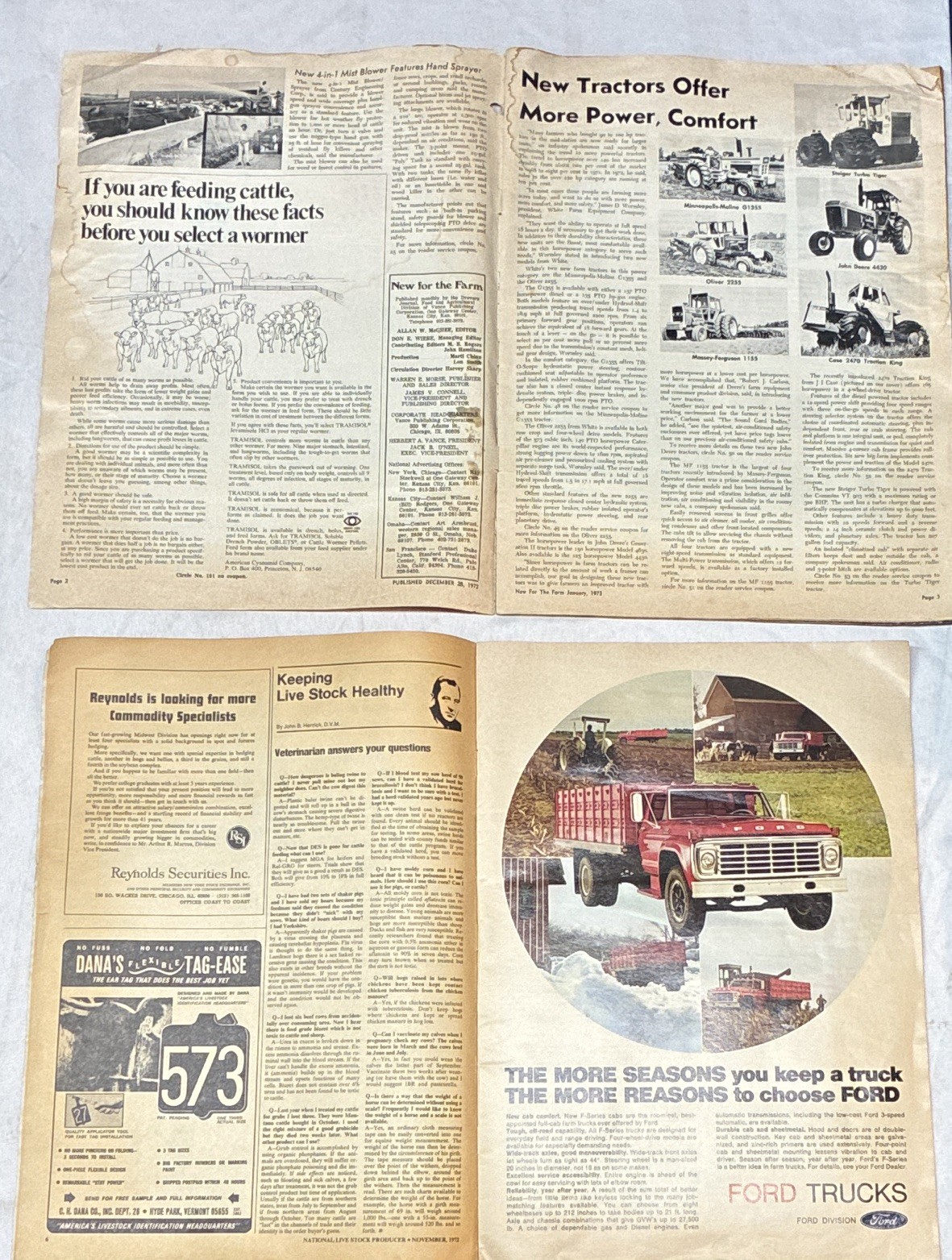 National Live Stock Producer/Drovers Journal/Beef Magazines Lot of 4 1971-1973