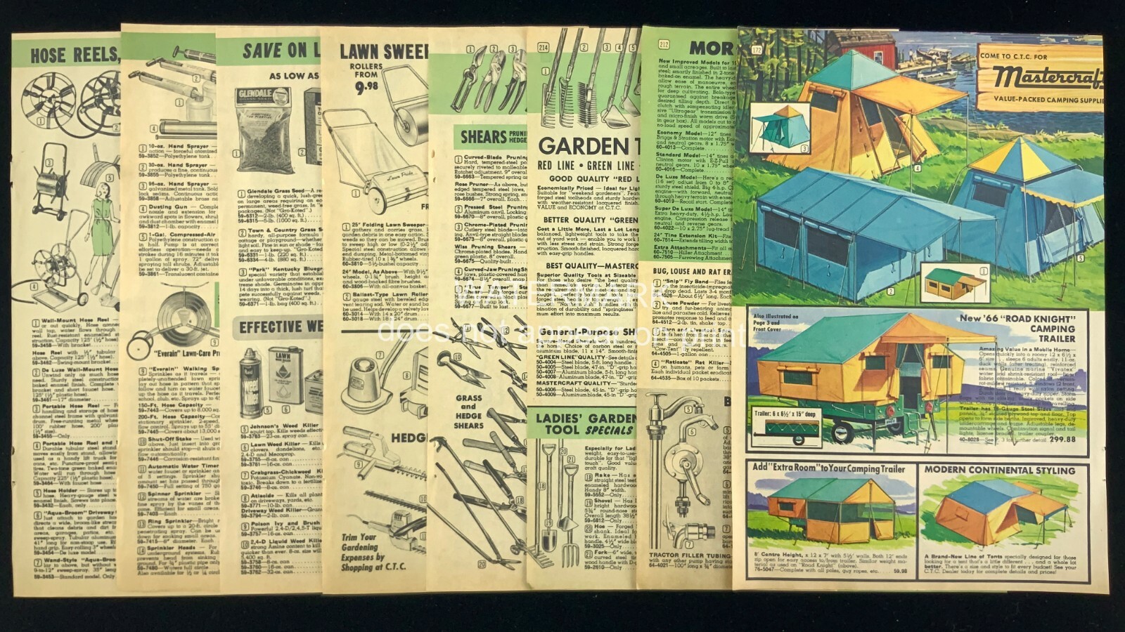 1966 Mastercraft Outdoor Equipment Catalog Print Ad Garden Tools Tillers 485A