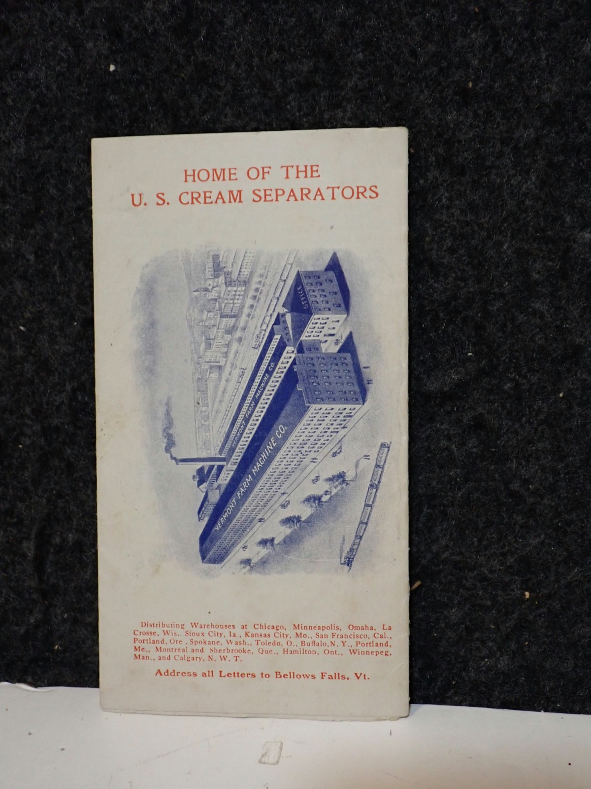 VINTAGE 1906 UNITED STATES CREAM SEPARATOR ADVERTISING FOLD OUT CATALOG