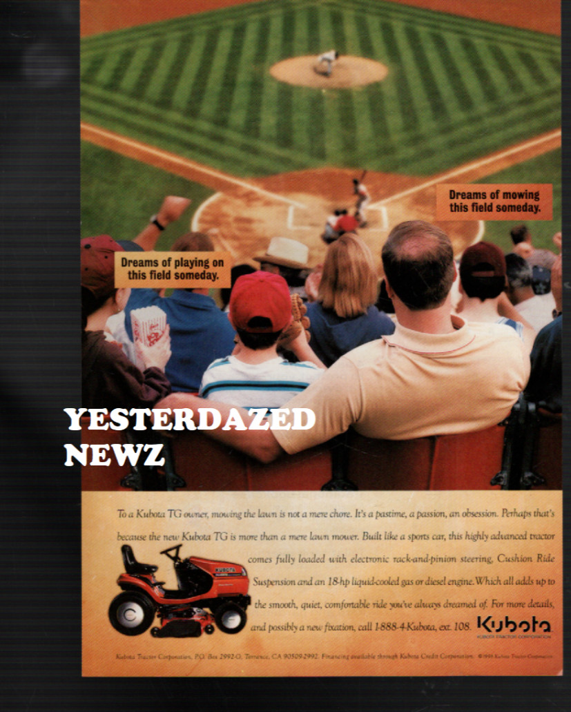 1998 Print Ad for the Kubota TG lawn tractor « Built like a sports car »