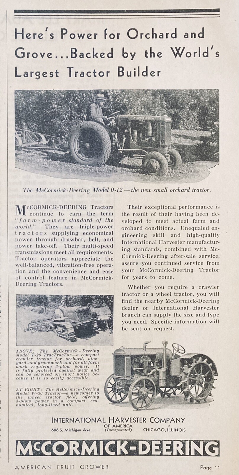 1934 AD.(XG19)~INTERNATIONAL HARVESTER CO. MCCORMICK-DEERING MODEL 0-12 TRACTOR
