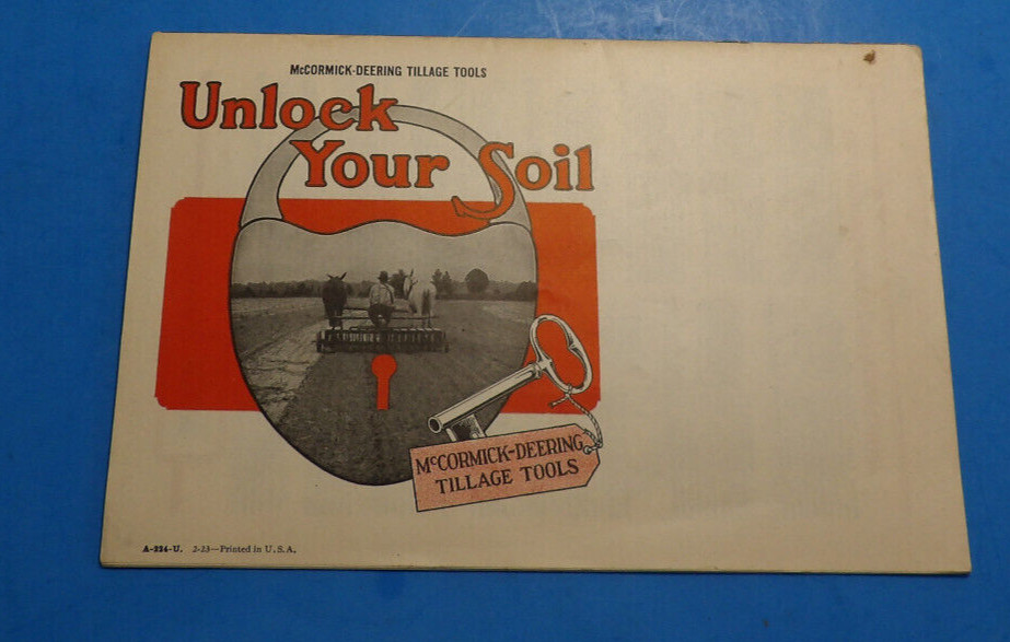 MCCORMICK DEERING BROCHURE 1931 TILLAGE CATALOG 31 PAGE