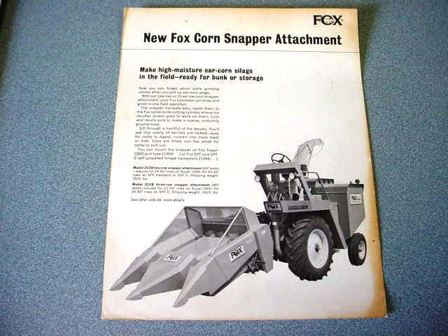 Fox Corn Snapper Attachment Brochure from 1968