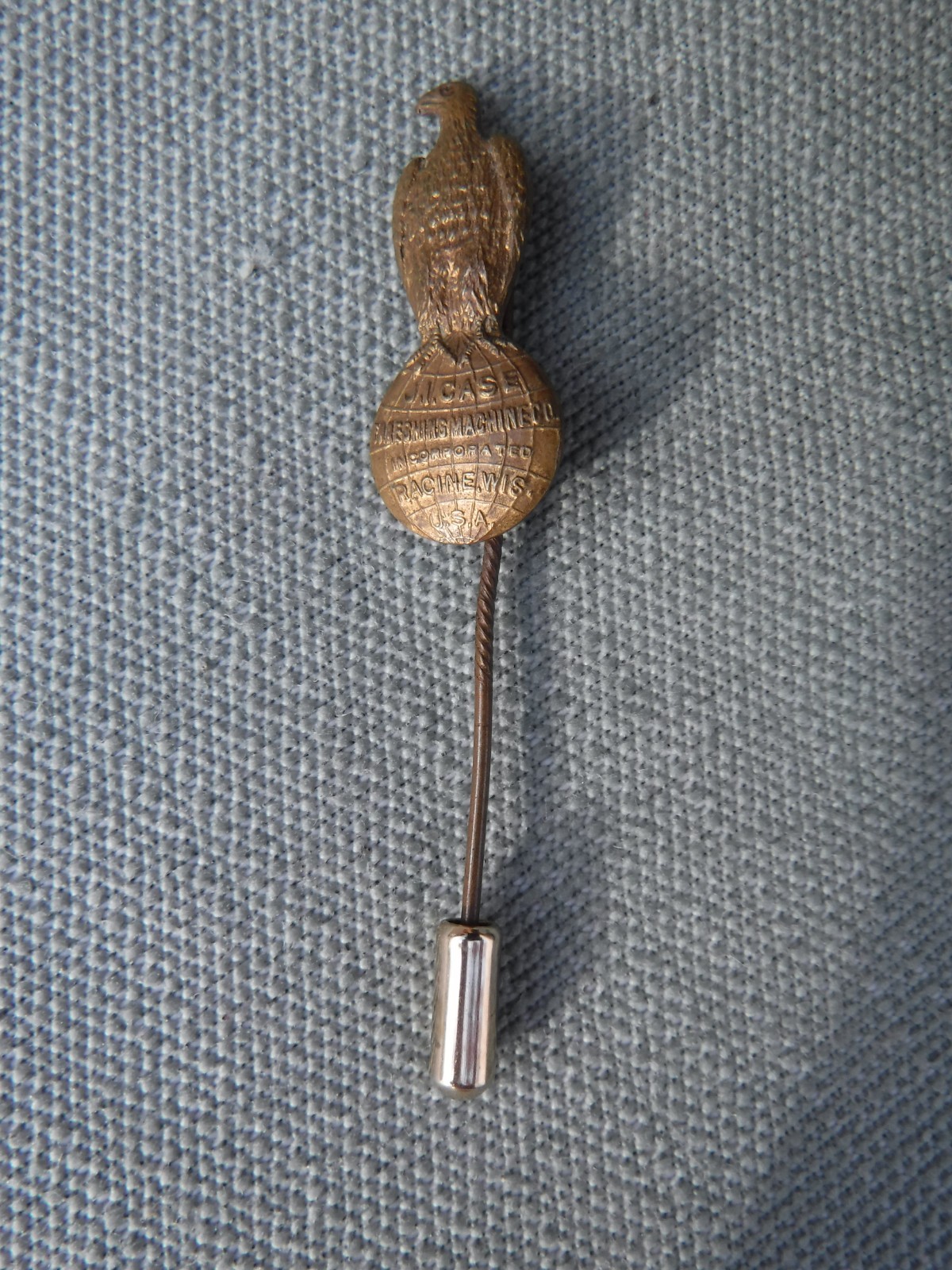 Antique Vintage Lapel Stick Pin Advertising JJ Chase Threshing Machine Co WIS